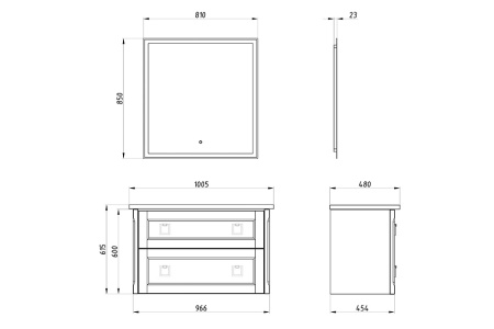 Зеркало (85х75)  ASB-Woodline Марика 85 12221
